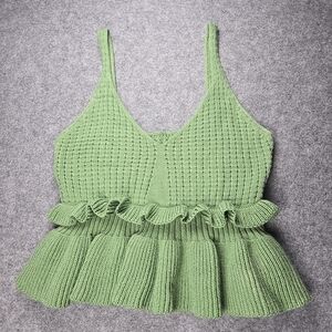 Green Knit Women's Top